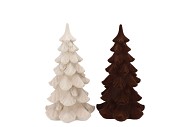 X-MAS FLOCK BROWN SAND TREE ASS 11X11X18CM