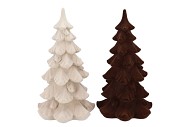X-MAS FLOCK BROWN SAND TREE ASS 19X19X34CM