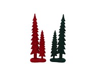 X-MAS FLOCK RED GREEN PINE TREE ASS 9X6X25CM