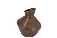 MERLIN BROWN VASE CURVES 21X23CM