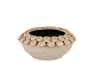 NANCY BEIGE POT FLOWER 25X25X11CM
