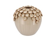 NANCY BEIGE VASE FLOWER 21X21X22CM