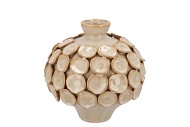 NANCY BEIGE VASE NECK FLOWER 19X19X19M