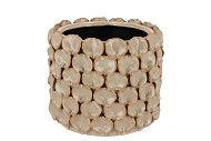 NANCY BEIGE POT ROUND FLOWER 21X21X18CM