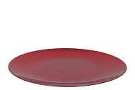 MELAMINE LISA RED PLATE ROUND 40X40X2CM