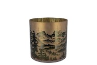 RUBY GOLD T-LIGHT MOUNTAIN TREE 8X8CM