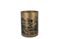 RUBY GOLD T-LIGHT MOUNTAIN TREE 9X10CM