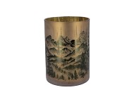 RUBY GOLD T-LIGHT MOUNTAIN TREE 10X13CM