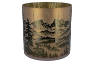 RUBY GOLD T-LIGHT MOUNTAIN TREE 25X25CM
