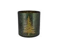 RUBY GREEN T-LIGHT X-MAS TREE 8X8CM NM