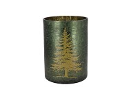 RUBY GREEN T-LIGHT X-MAS TREE 10X13CM NM
