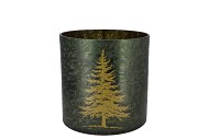 RUBY GREEN T-LIGHT X-MAS TREE 15X15CM NM