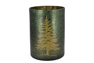 RUBY GREEN T-LIGHT X-MAS TREE 18X24CM NM