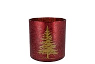 RUBY RED T-LIGHT X-MAS TREE 8X8CM NM