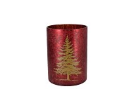 RUBY RED T-LIGHT X-MAS TREE 9X10CM NM