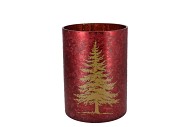 RUBY RED T-LIGHT X-MAS TREE 10X13CM NM