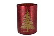 RUBY RED T-LIGHT X-MAS TREE 18X24CM NM