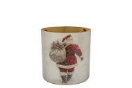 RUBY WHITE T-LIGHT SANTA 8X8CM NM