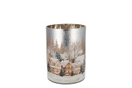 RUBY SILVER T-LIGHT WINTER HOUSE 9X10CM