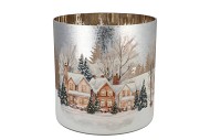 RUBY SILVER T-LIGHT WINTER HOUSE 20X20CM