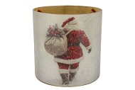 RUBY WHITE T-LIGHT SANTA 25X25CM NM