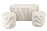 STRIPE OFFWHITE POOF S/3 80X40/30X30/30X30CM
