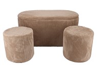 STRIPE CARAMEL POOF S/3 80X40/30X30/30X30CM