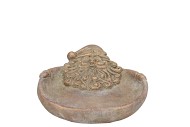 CONCRETE GOLDEN PLATE SANTA 21X17X8CM