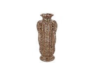 SUUS BROWN VASE LONG LEOPARD GLAZE 12X12X26CM