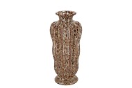 SUUS BROWN VASE LONG LEOPARD GLAZE 13X13X31CM