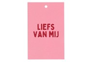 GIFT BOUQUET CARD LIEFS VAN MIJ PINK 6X9CM P/25