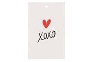 GIFT BOUQUET CARD XOXO WHITE 6X9CM P/25