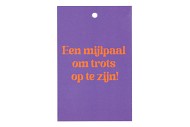 GIFT BOUQUET CARD EEN MIJLPAAL PURPLE 6X9CM P/25