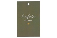 GIFT BOUQUET CARD LIEFSTE OMA BROWN 6X9CM P/25