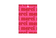 GIFT BOUQUET CARD MERCI FUCHSIA 6X9CM P/25