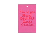 GIFT BOUQUET CARD THANK YOU MERCI PINK 6X9CM P/25