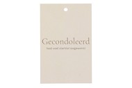 GIFT BOUQUET CARD GECONDOLEERD OFFWHITE 6X9CM P/25