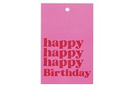 GIFT BOUQUET CARD HAPPY BIRTHDAY PINK 6X9CM P/25