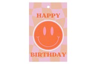 GIFT BOUQUET CARD HAPPY BIRTHDAY ORANGE 6X9CM P/25