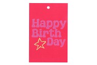GIFT BOUQUET CARD HAPPY BIRTHDAY FUCHSIA 6X9CM P/25