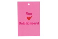 GIFT BOUQUET CARD GEFELICITEERD PINK 6X9CM P/25