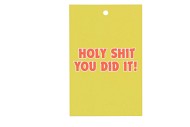 GIFT BOUQUET CARD HOLY SHIT YELLOW 6X9CM P/25
