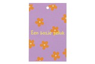 GIFT BOUQUET CARD BOSJE GELUK PURPLE 6X9CM P/25