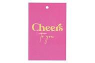 GIFT BOUQUET CARD CHEERS TO YOU PINK 6X9CM P/25