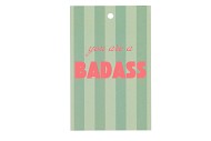 GIFT BOUQUET CARD BADASS GREEN 6X9CM P/25