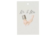 GIFT BOUQUET CARD MR & MS WHITE 6X9CM P/25