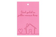 GIFT BOUQUET CARD VEEL GELUK PINK 6X9CM P/25