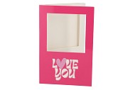GIFT TILE CARD LOVE YOU FUCHSIA 21X14X1CM