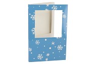 GIFT TILE CARD SNOWFLAKE DARK BLUE 21X14X1CM