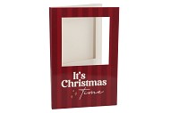 GIFT TILE CARD IT'S CHRISTMAS TIME RED 21X14X1CM